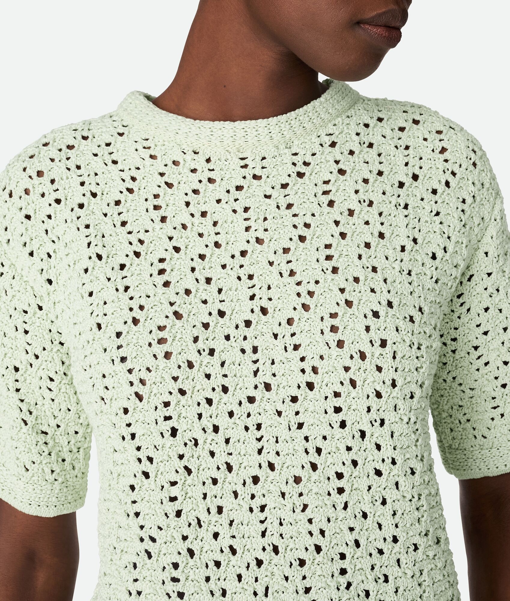 Cotton Crochet Knit T-Shirt - 4