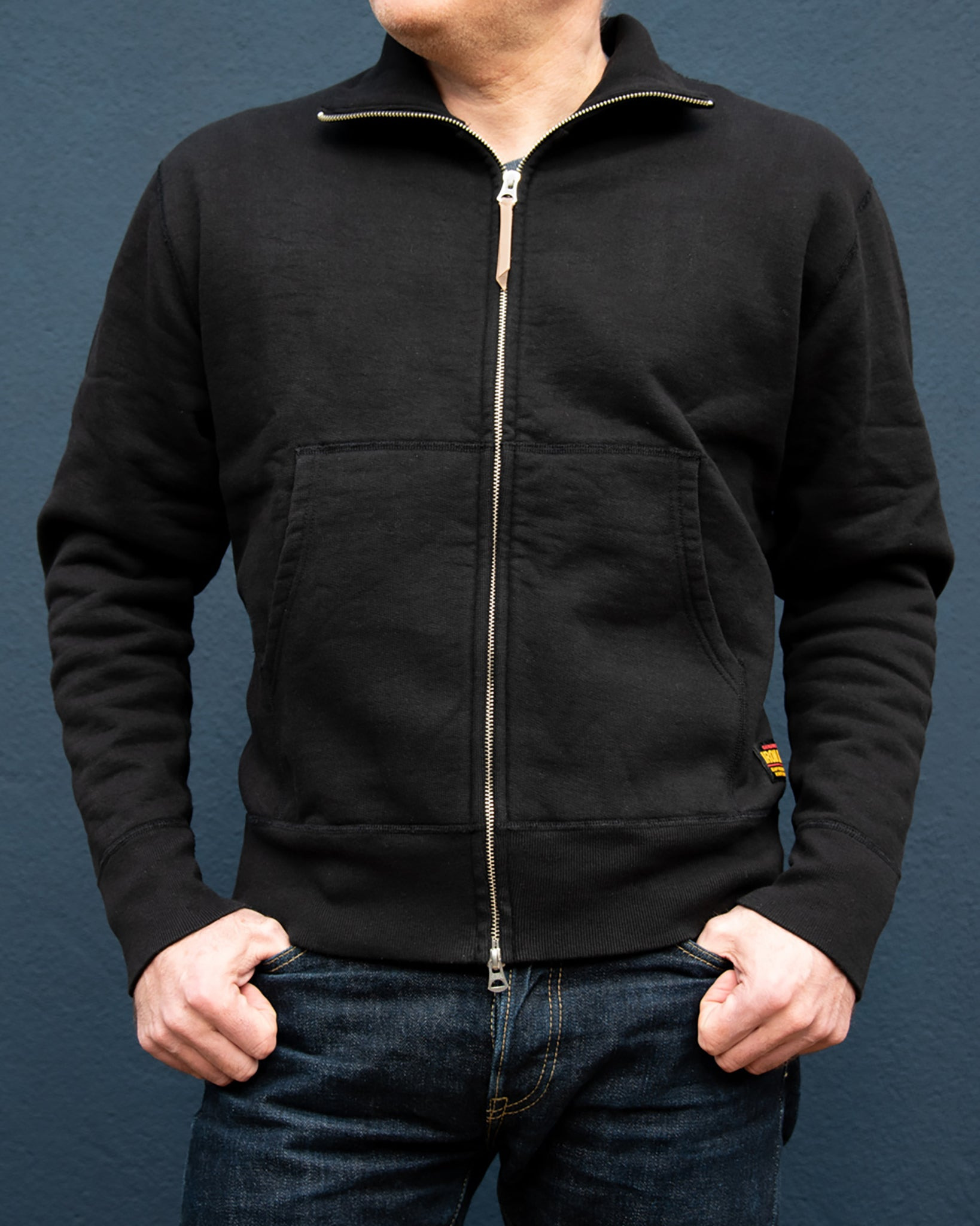 IHSW-11-BLK 14oz Ultra Heavyweight Loopwheel Cotton Zip Up Sweater - Black - 4