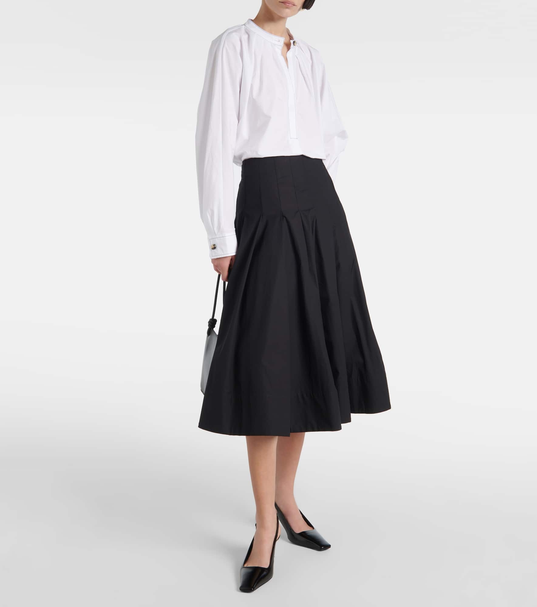 White Label Peters cotton poplin midi skirt - 2