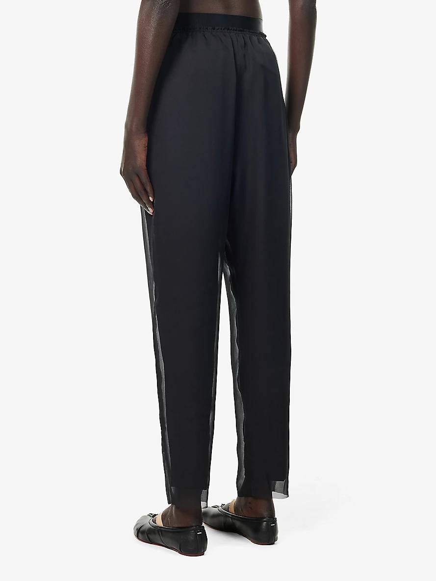 Wide-leg high-rise woven trousers - 4