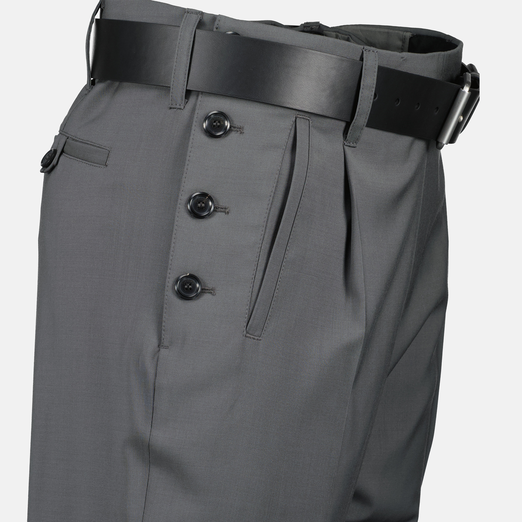 Pantalon gris en laine - 3