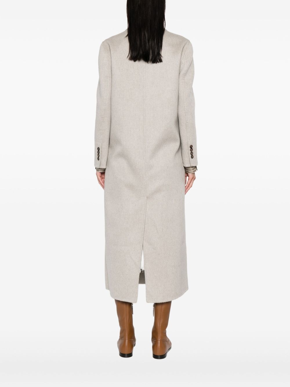 double-breasted cashmere coat - 4