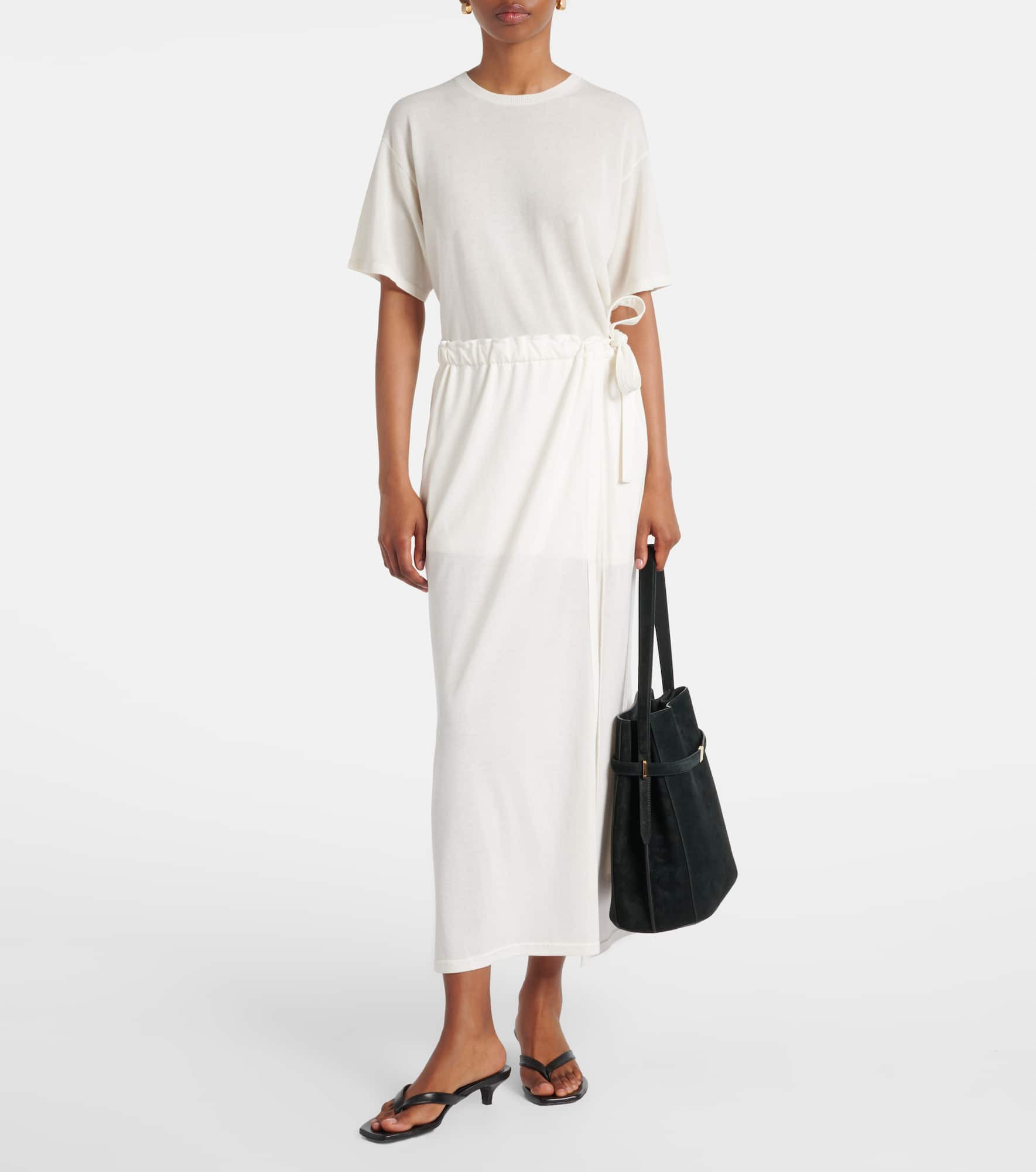 Cotton and silk midi skirt - 2