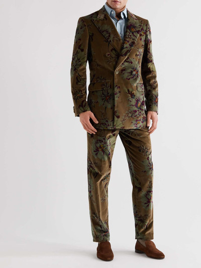 Etro Double-Breasted Printed Cotton-Blend Velvet Suit Jacket outlook