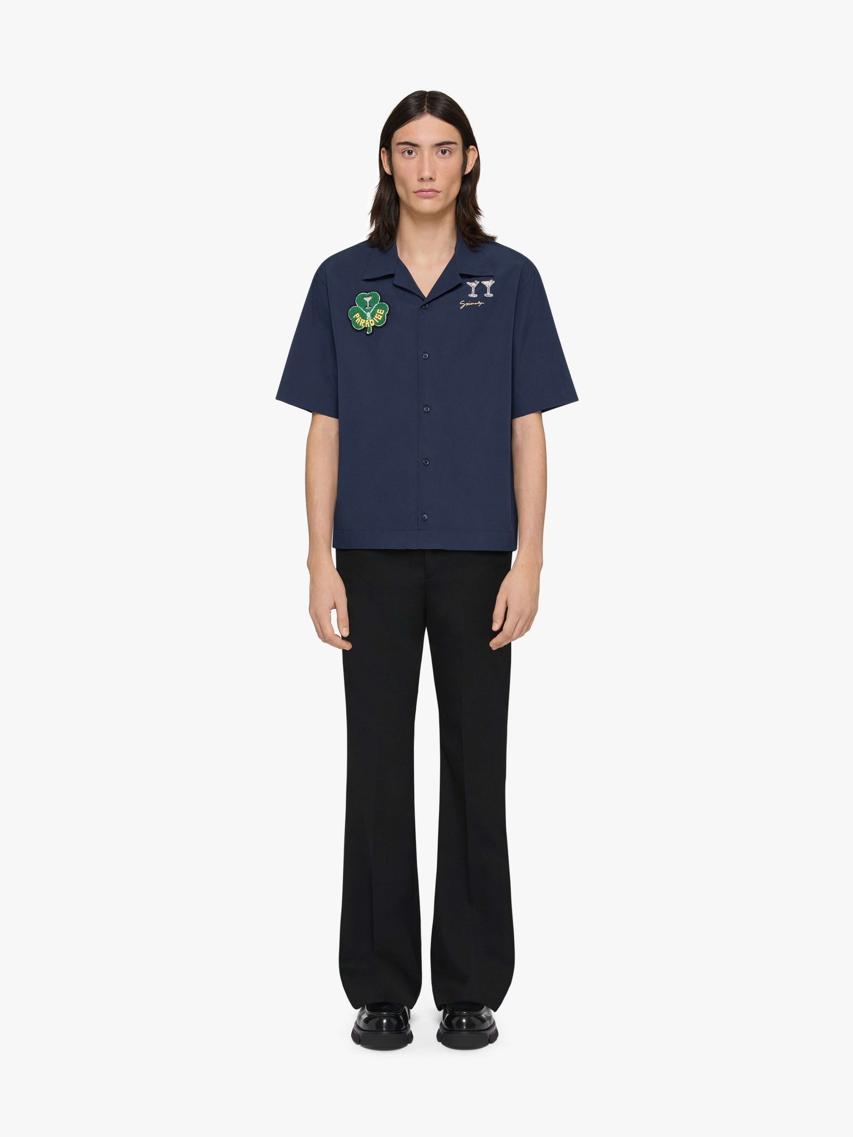 SHIRT IN POPLIN WITH PATCHES - 2