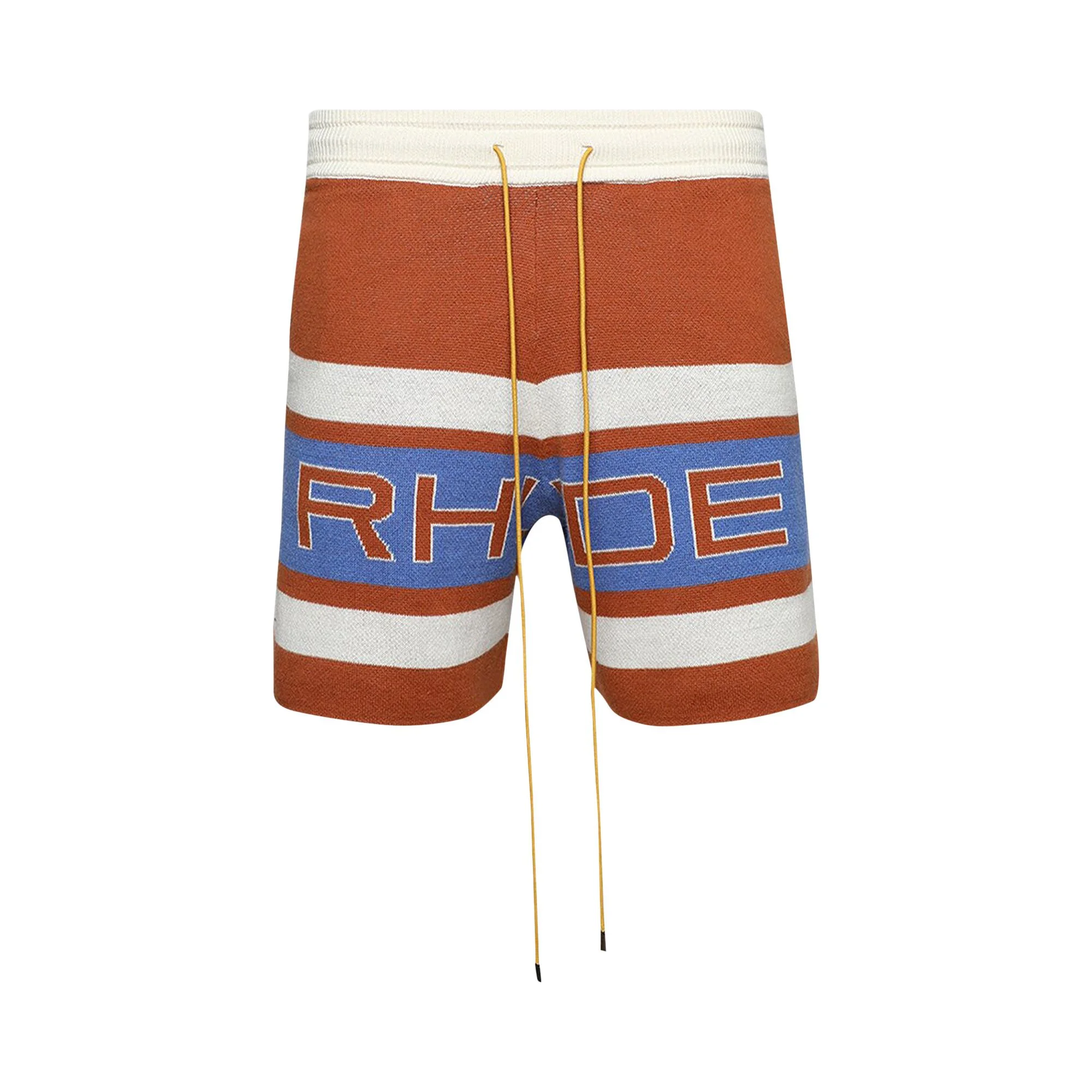 Rhude Pravil Racing Knit Short 'Brick/Cream/Blue' - 1