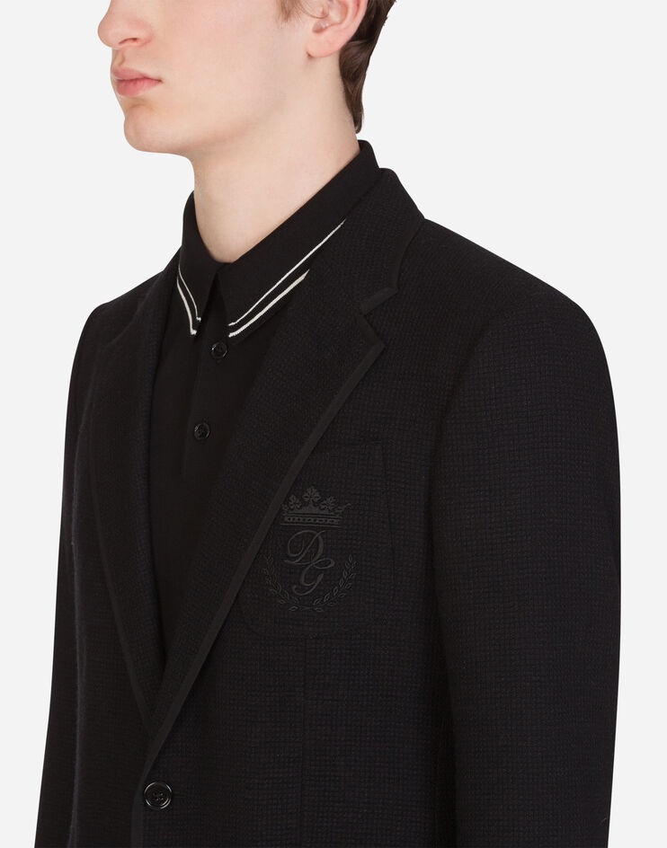 Deconstructed stretch jersey jacket with embroidery - 4