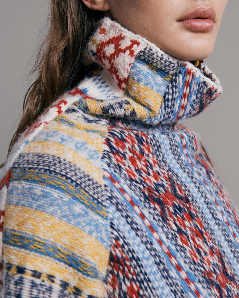 Hollis Wool Fair Isle Turtleneck Cropped Fit Sweater 6
