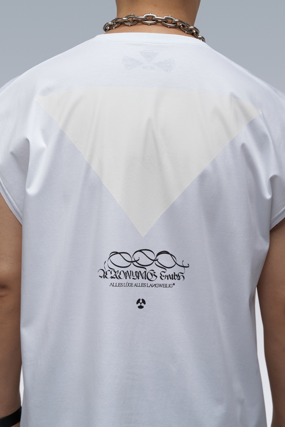 S25-PR-A 100% Cotton Mercerized Sleeveless T-shirt White - 3