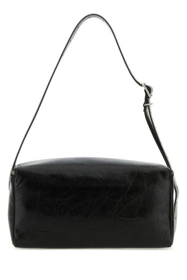 Black leather medium shoulder bag - 3