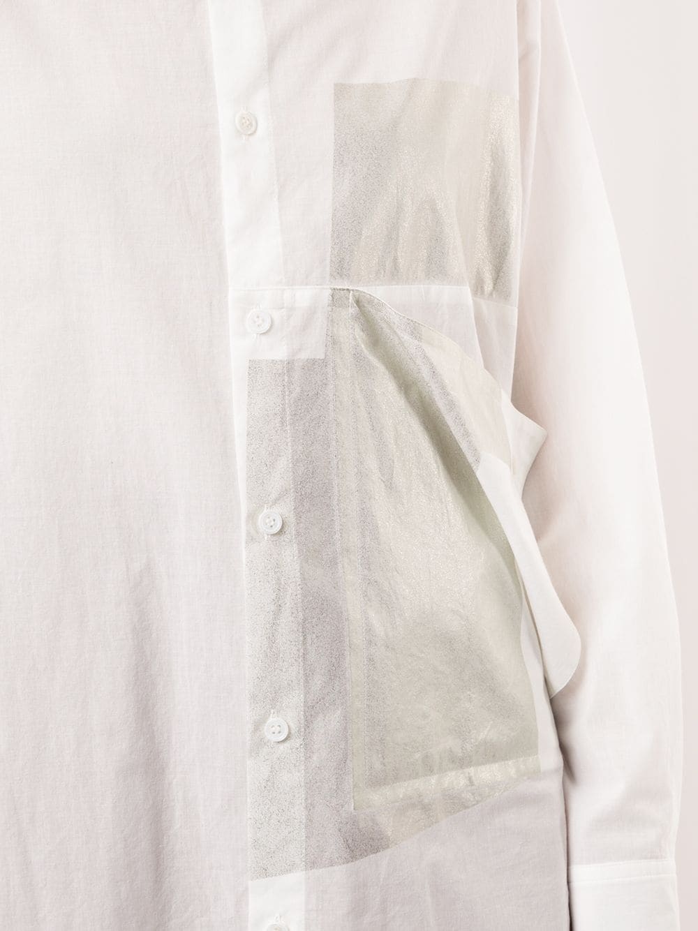 draped-pocket longline shirt - 5