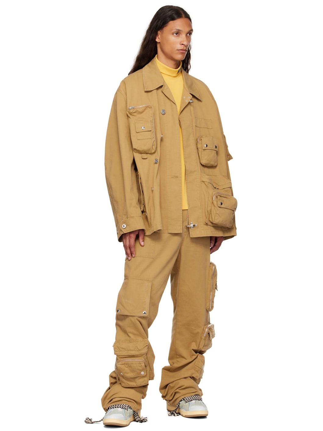 【関税込み】Lanvin Futureエディション タン ジャケット Lanvin LANVIN X FUTURE ASYMMETRICAL UTILITY JACKET | REVERSIBLE