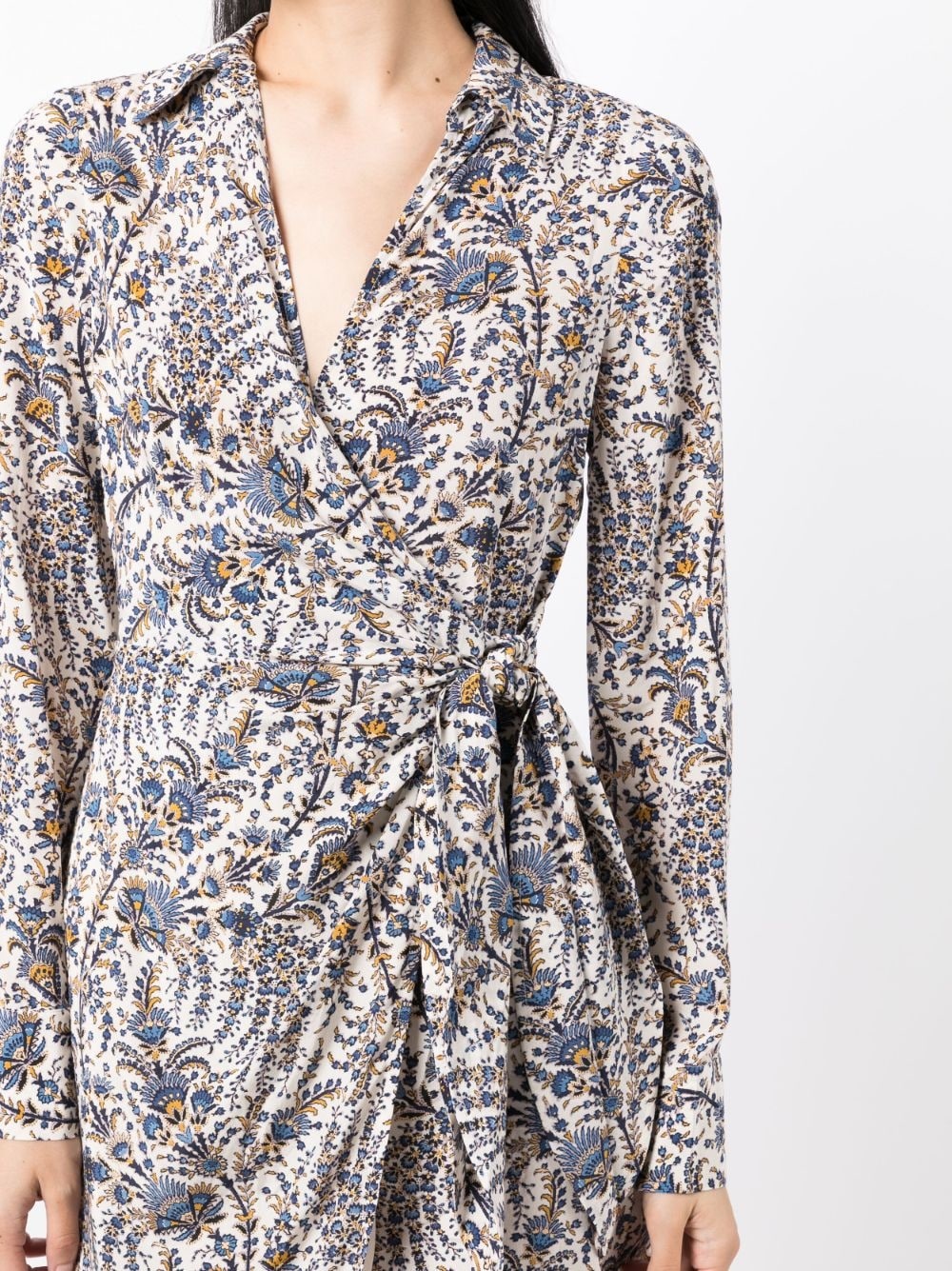 abstract-pattern print wrap dress - 5