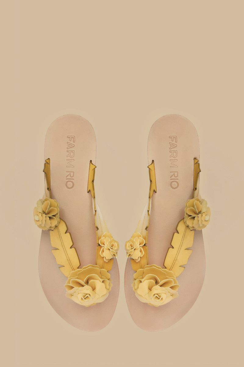 Buttermilk Blooming Flat Sandal 3