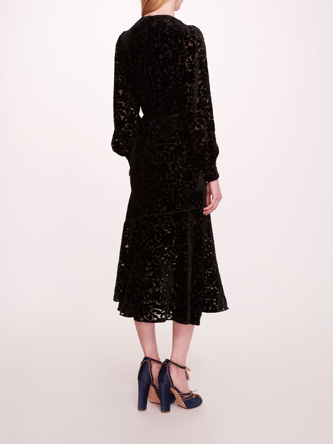 VELVET BURNOUT MIDI DRESS - 2