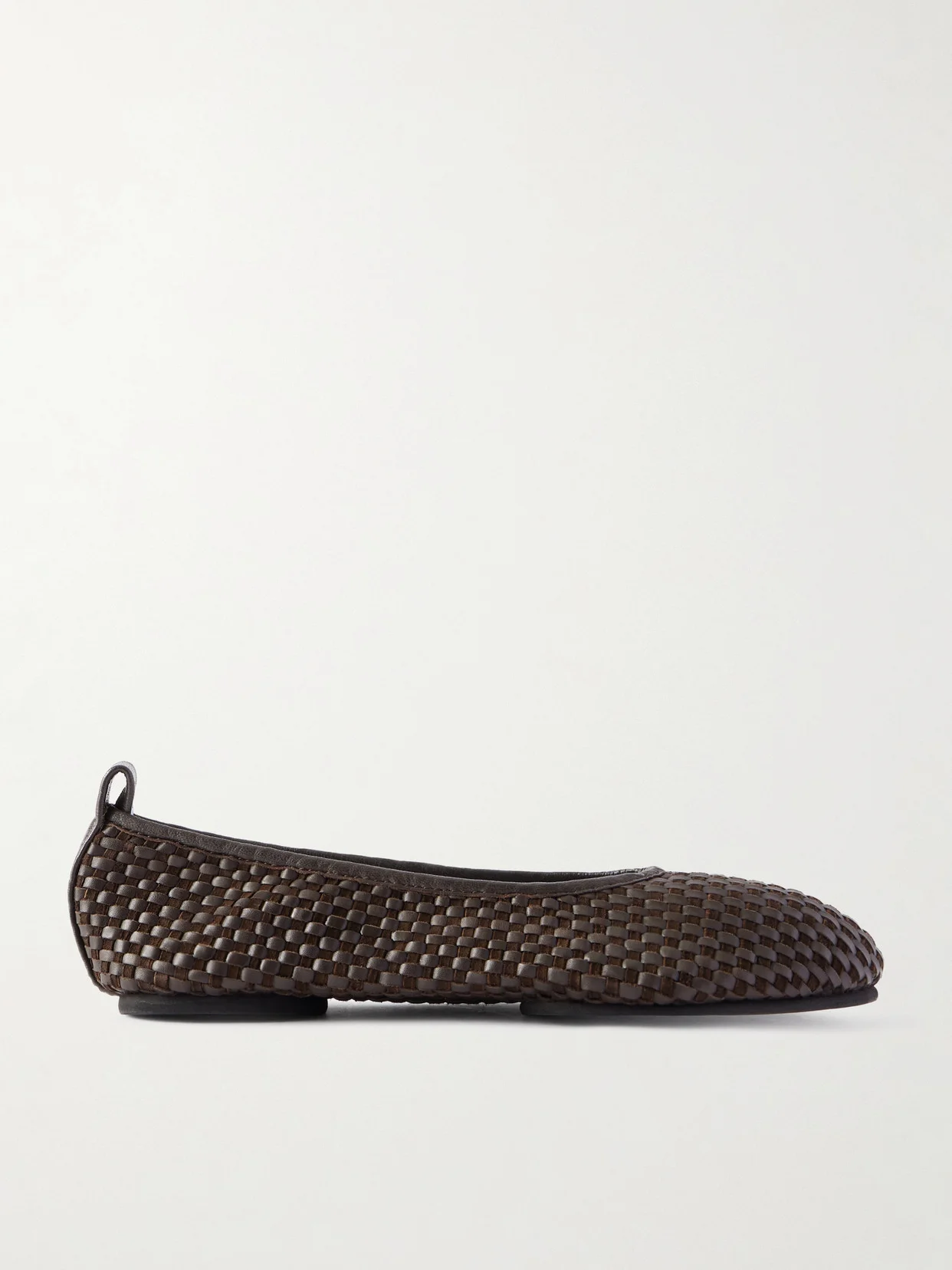 Lattice Woven Leather And Suede Ballet Flats - 1