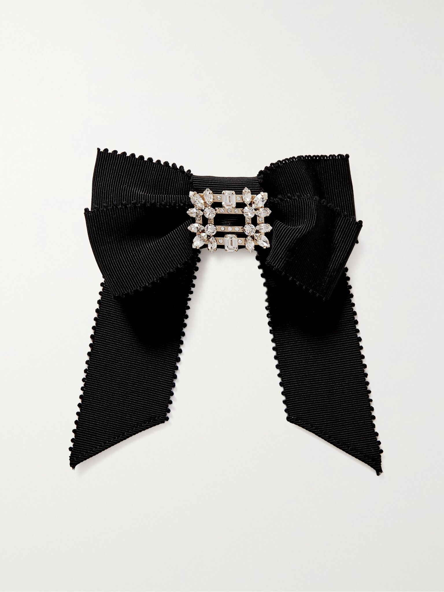 Broche Vivier crystal-embellished grosgrain hair clip Black - 1