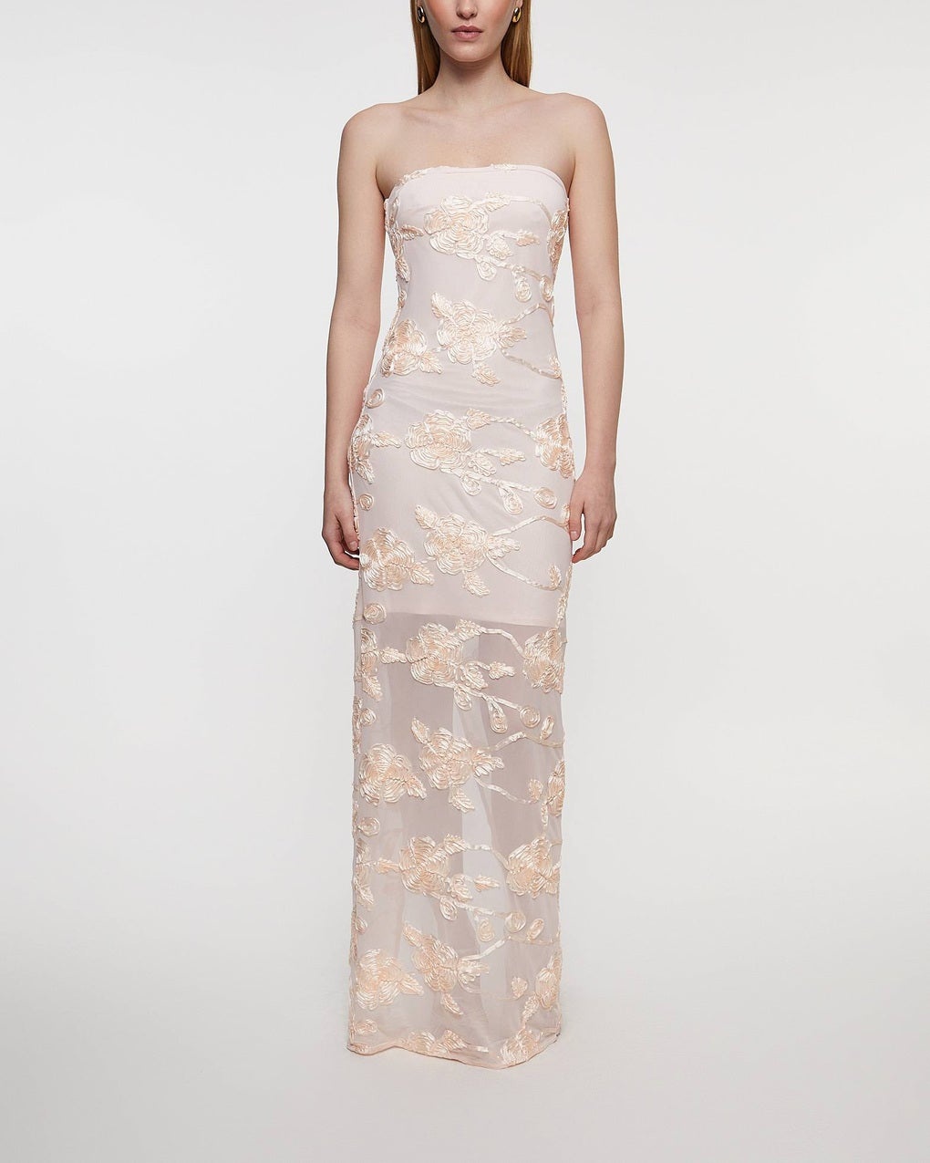 Dress Flower Mesh Tube  Pink - 2