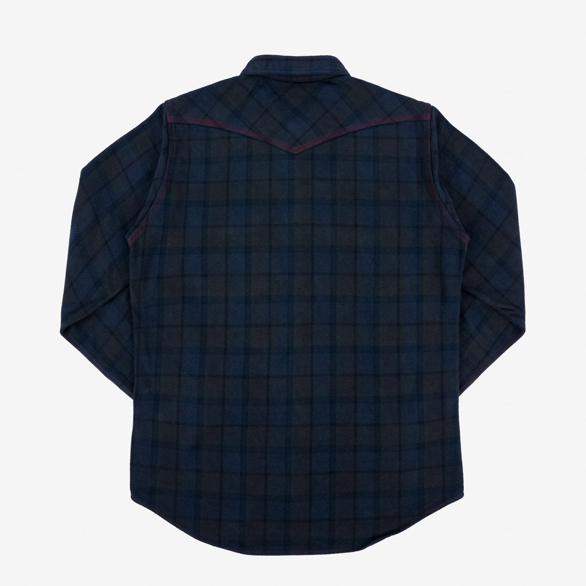 IHSH-340-OD Ultra Heavy Flannel Classic Check Western Shirt - Red Overdyed Black - 4