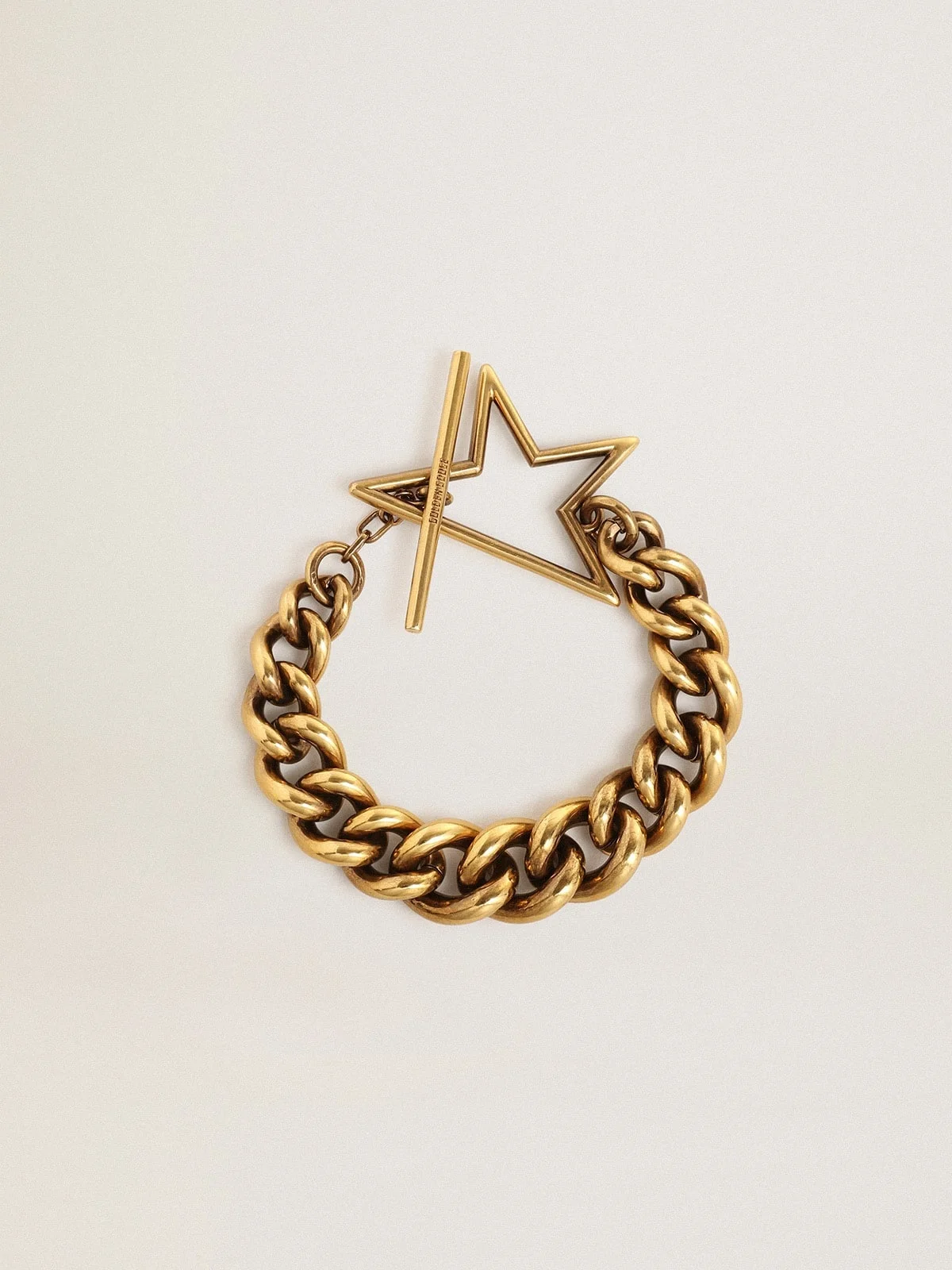 Bracelet in antique gold decreasing chain with star-shaped clasp - 1