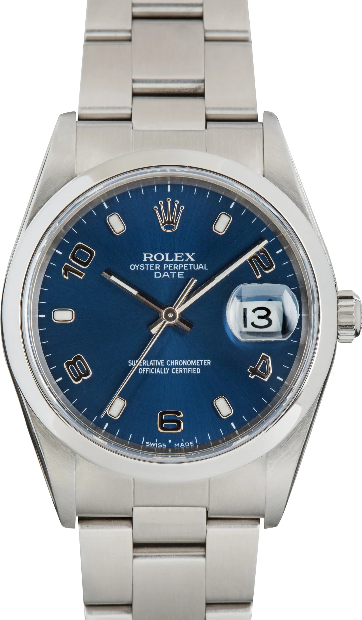 Used Rolex Date Ref 15200 Blue Arabic Dial - 1
