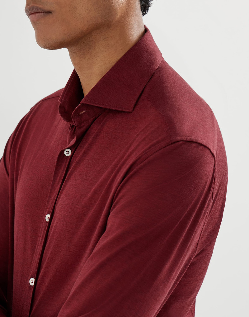 Silk and cotton jersey shirt with spread collar 5