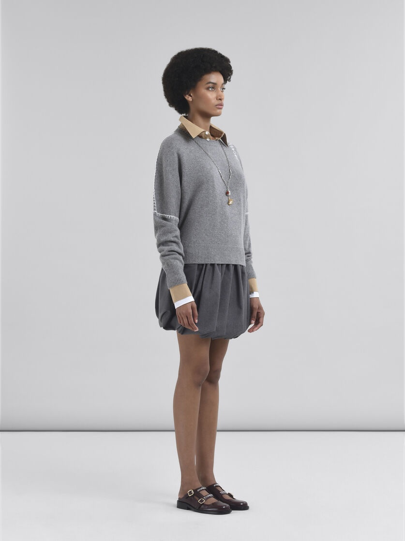 BEIGE ORGANIC COTTON SHIRT WITH MARNI SYMBOL - 5