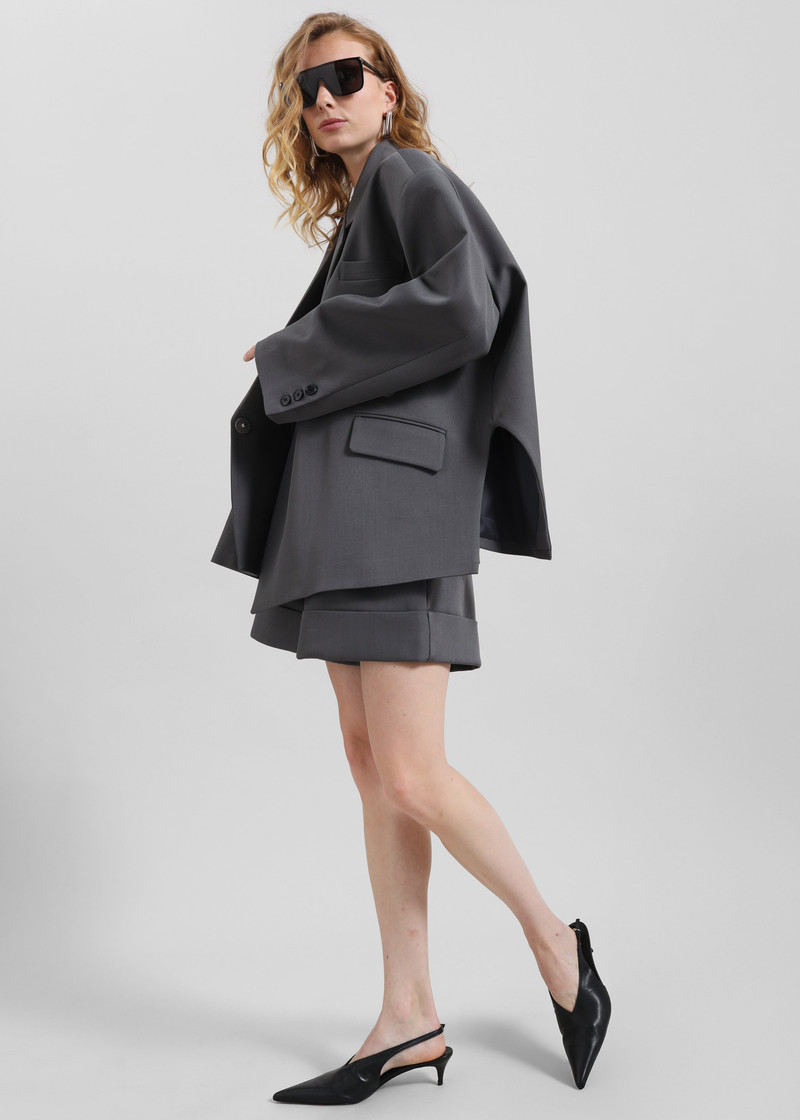 Tolmer Boxy Wrap Blazer - Storm Grey 7