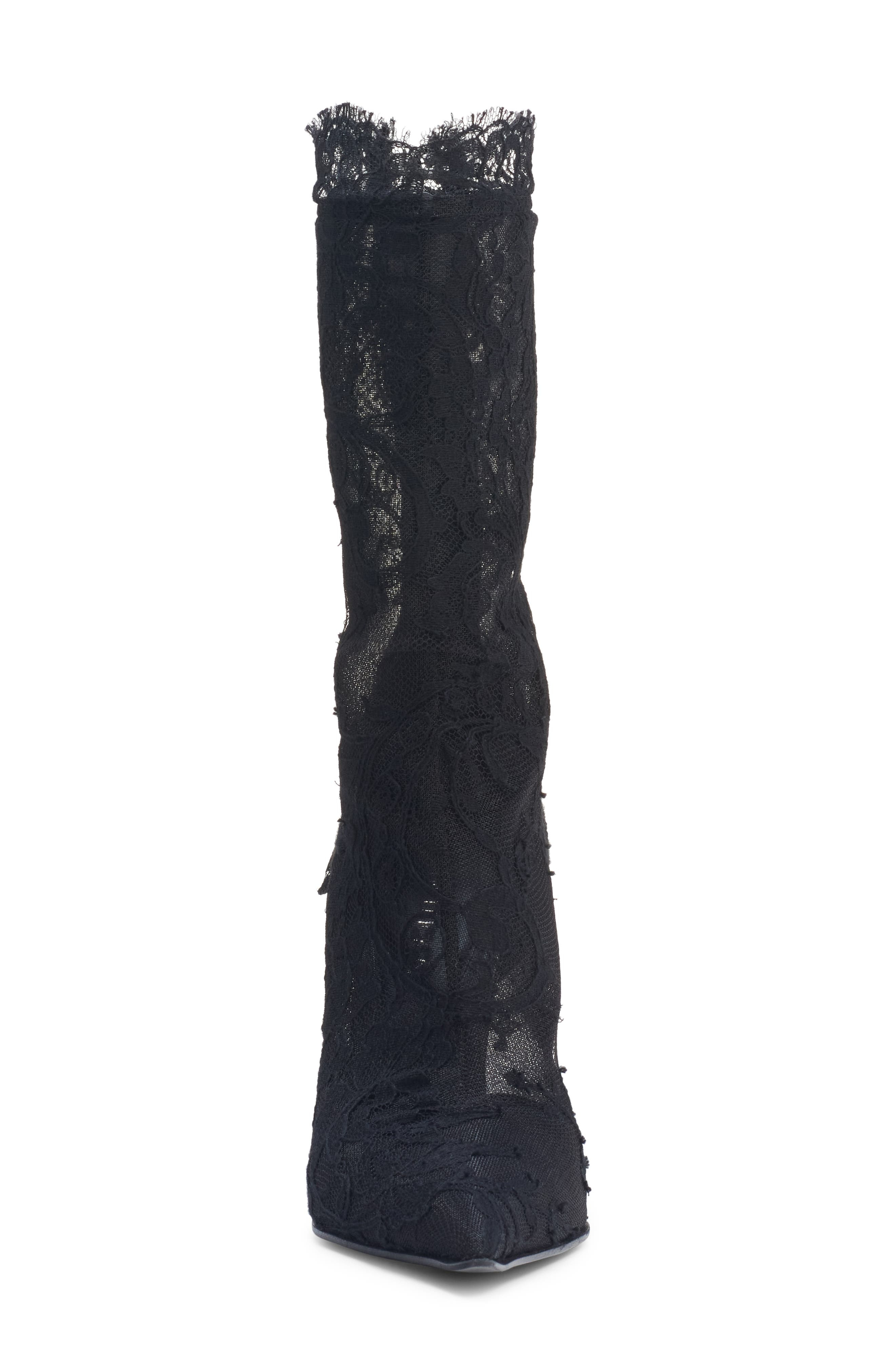 McQueen Pointed Toe Lace Boot in Black at Nordstrom - 4