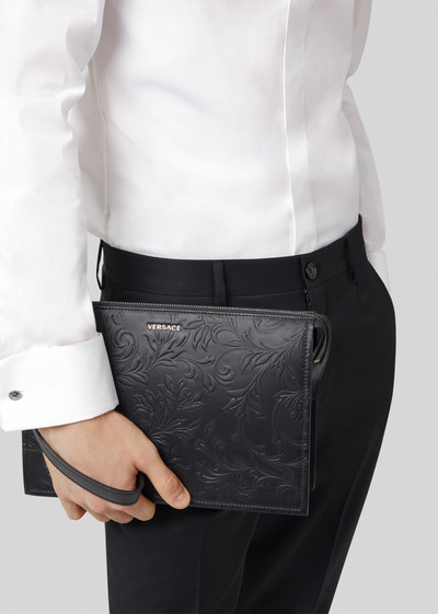 VERSACE Barocco Embossed Leather Pouch outlook