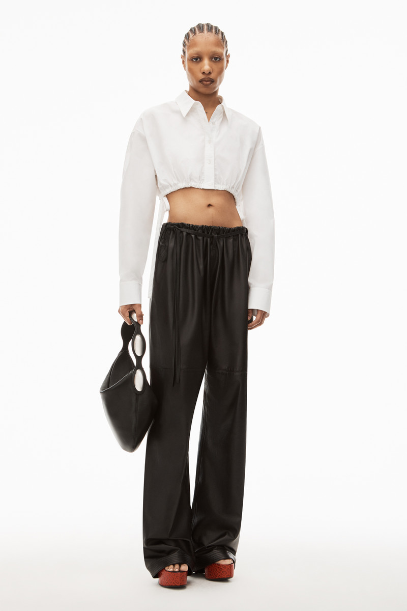 Alexander Wang CROPPED BUTTON DOWN IN COMPACT COTTON outlook