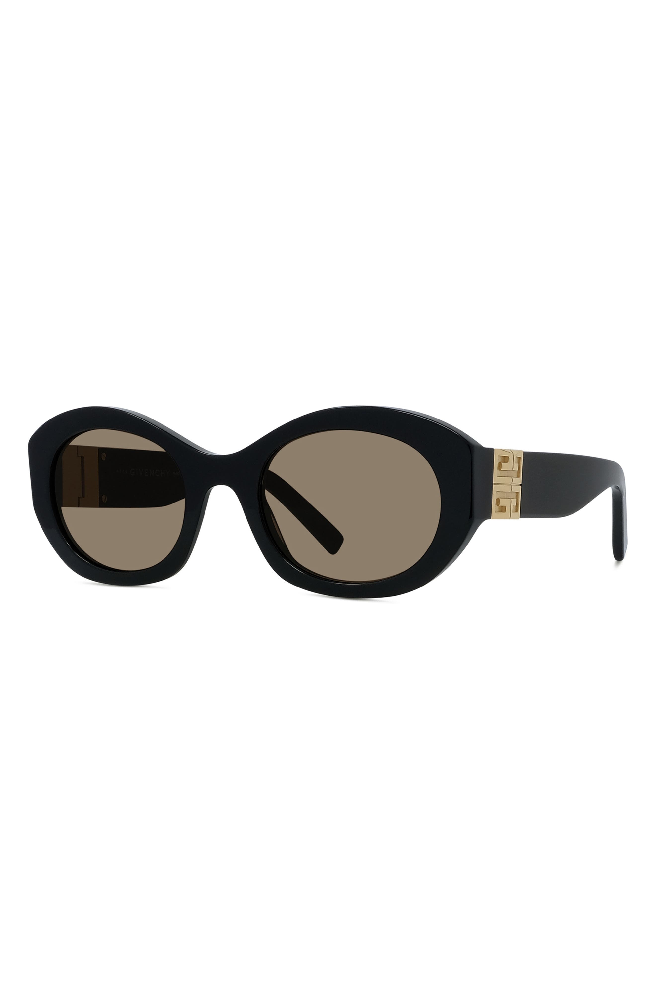 Givenchy 4G Oval Sunglasses in Shiny Black /Brown at Nordstrom - 2