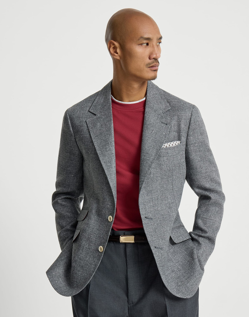Silk, linen and wool hopsack deconstructed Cavallo blazer 5