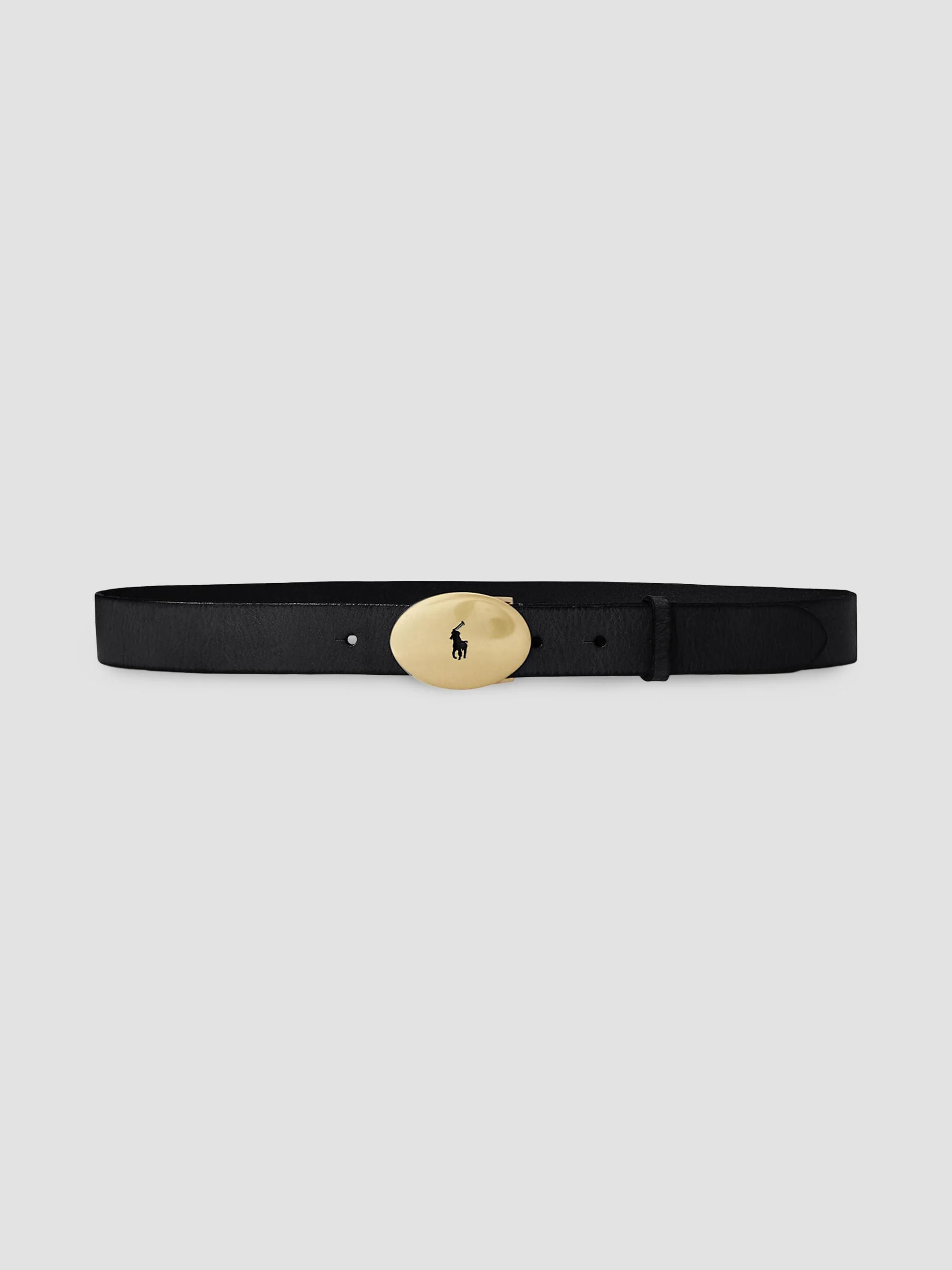 Women's Logo Leather Buckle Belt - Black - 1