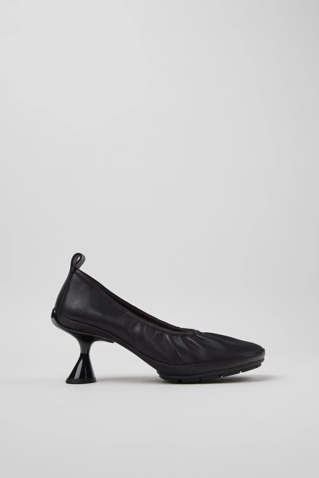 Right Left Black Leather Ballerinas for Women. - 1