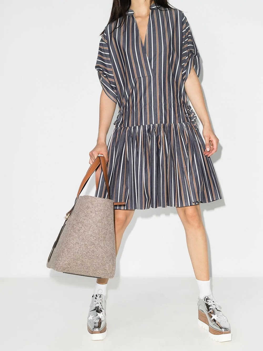 pleated striped dress - 2