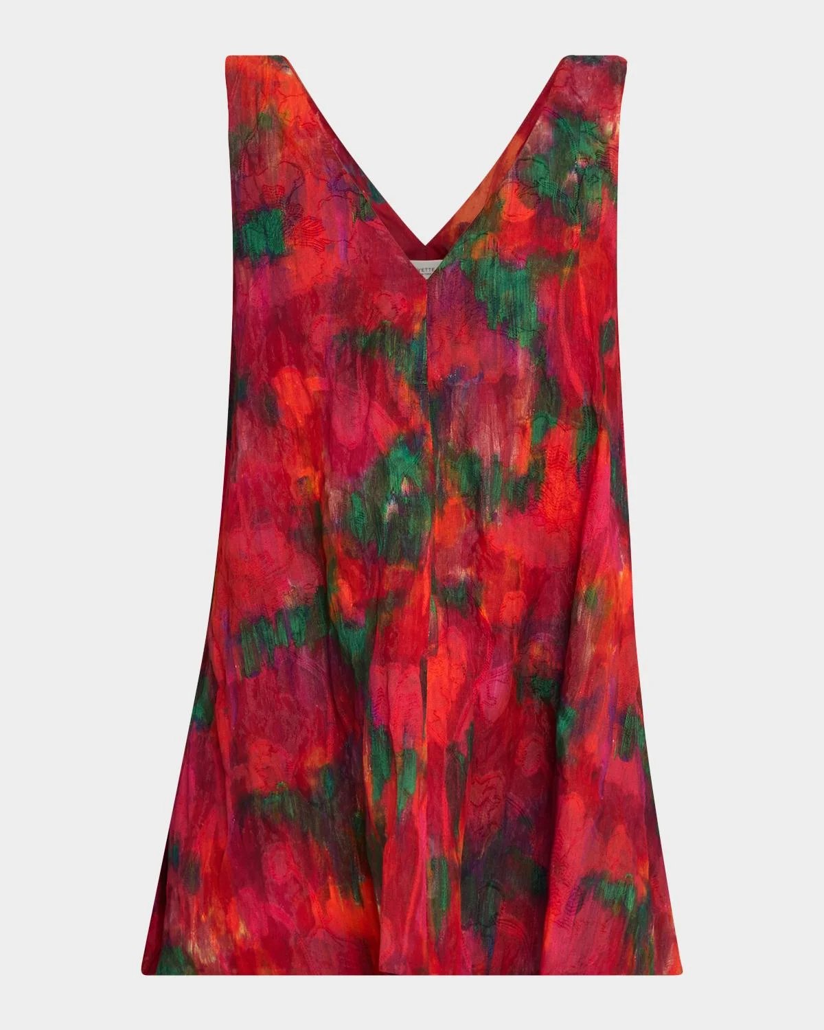 Sleeveless Abstract-Print Cotton Blouse - 1