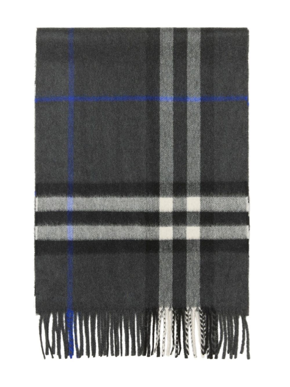 check-print fringed cashmere scarf - 2