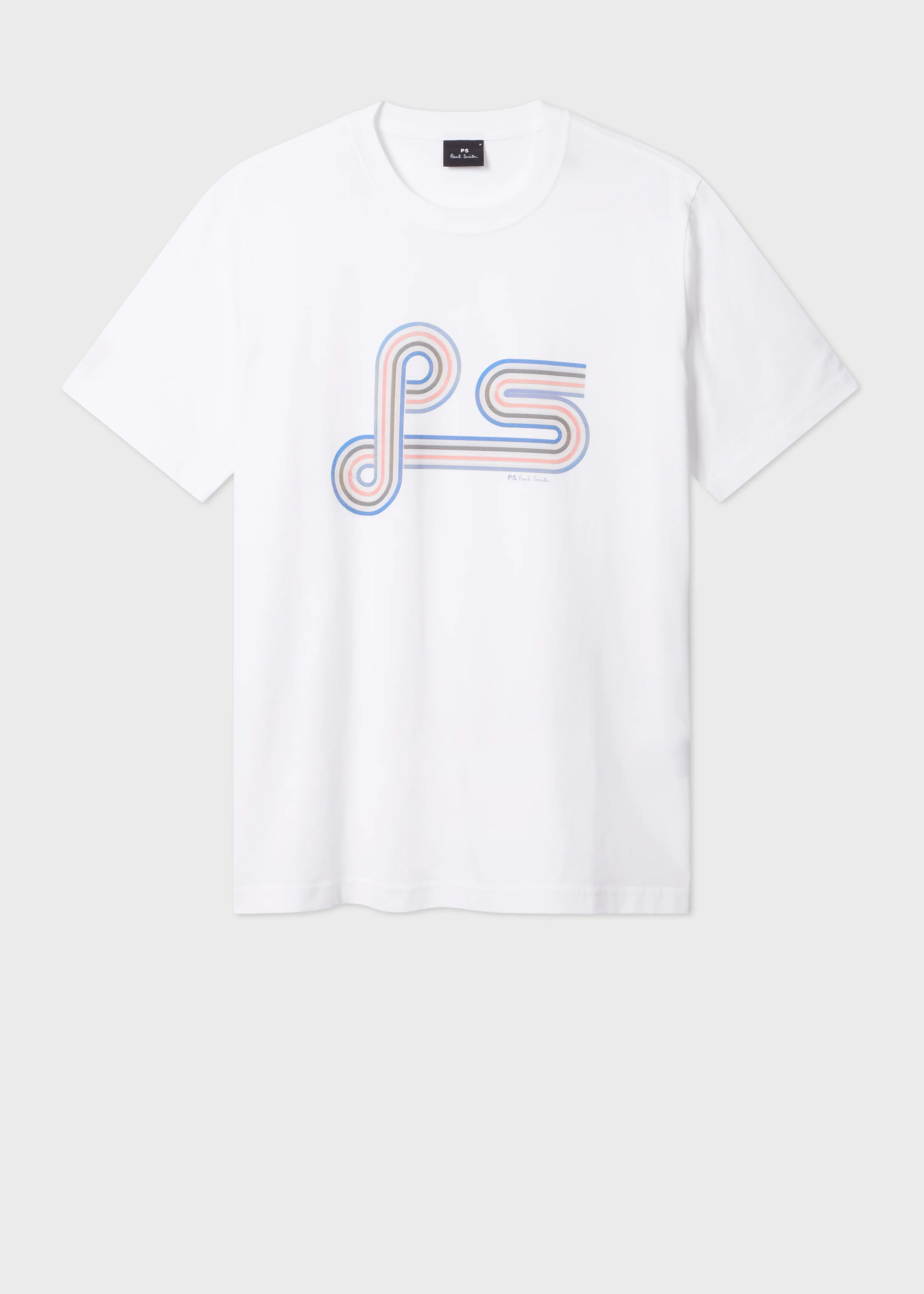 White Organic Cotton 'PS' Spiral Print T-Shirt - 1