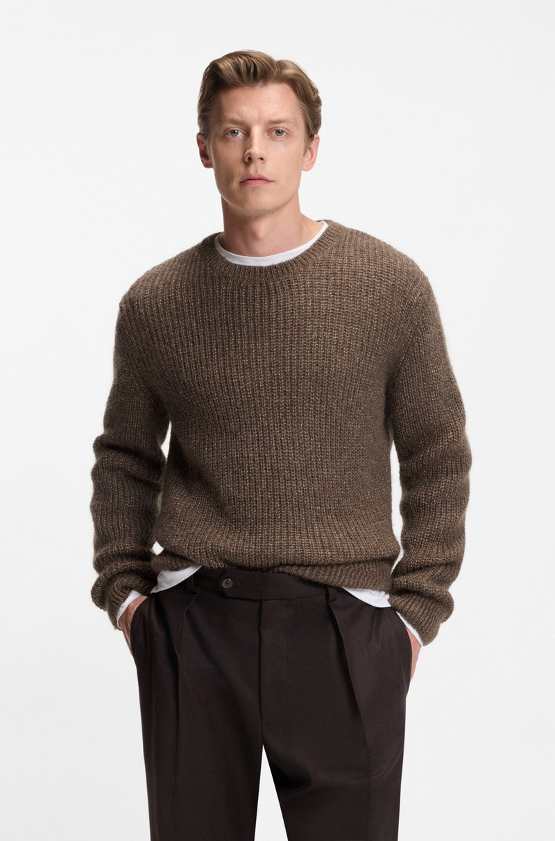 BECKHAM X BOSS KNITTED SWEATER WITH MOULINÉ RIB 3