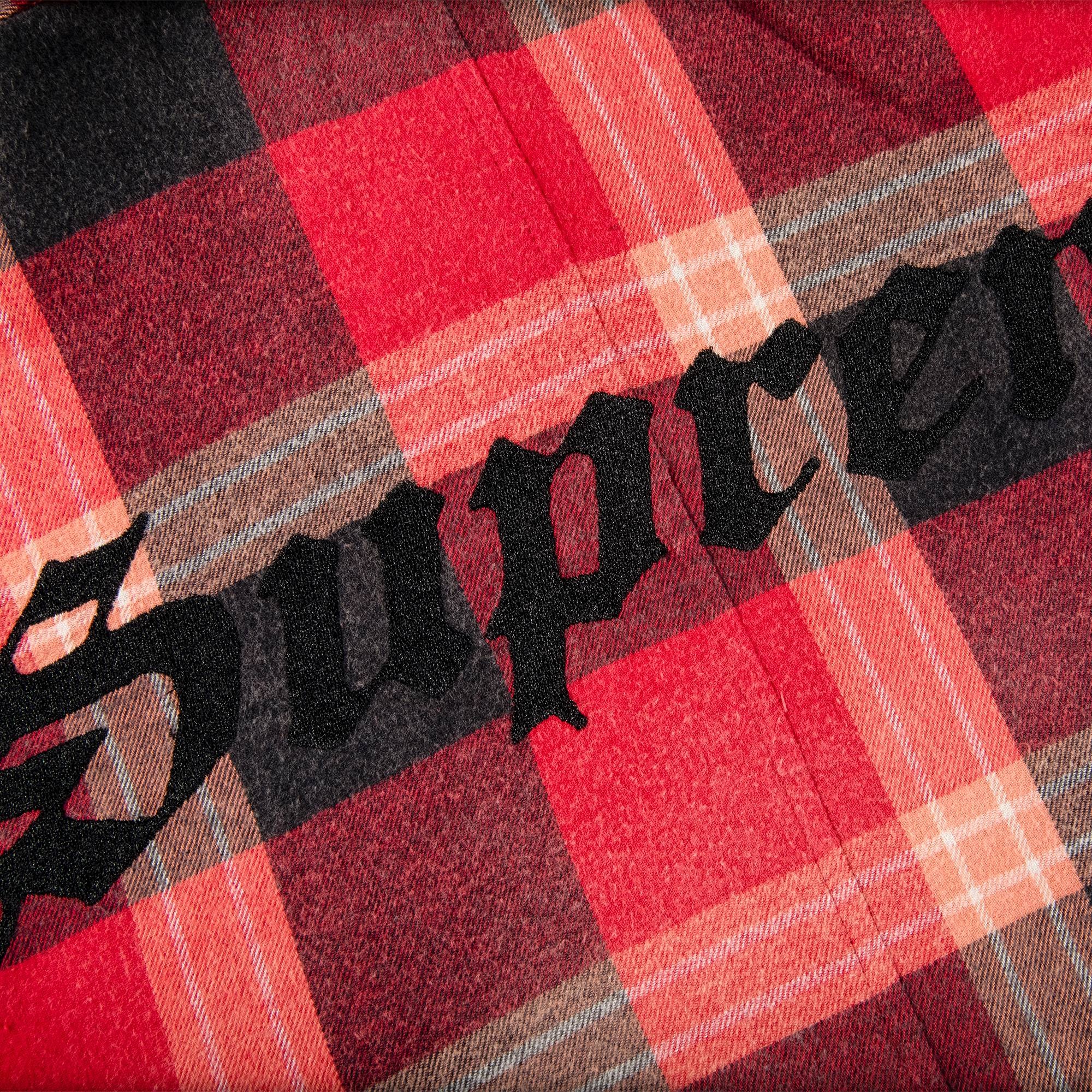 Supreme Quilted Flannel Shirt 'Red' - 3