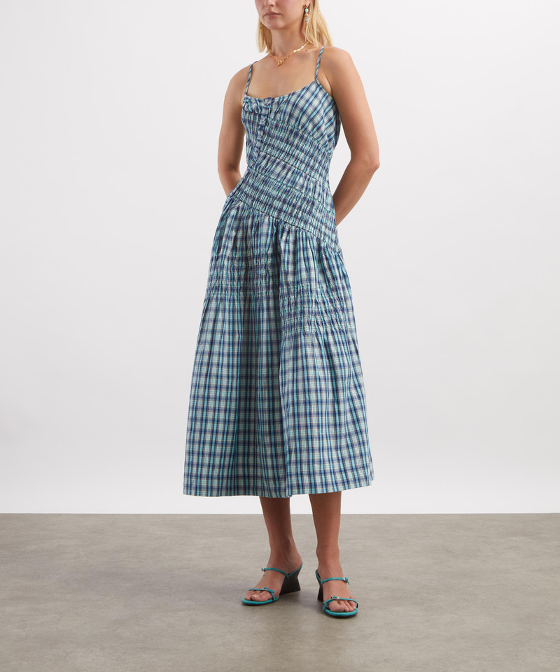 DAMSON MADDER. Lyra Tomboy Check Midi Dress outlook