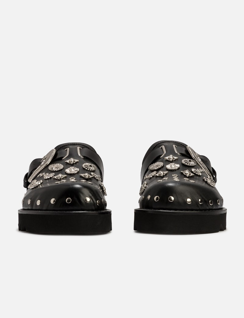 TOGA VIRILIS STUDDED LEATHER SLIP-ON BOOTS outlook