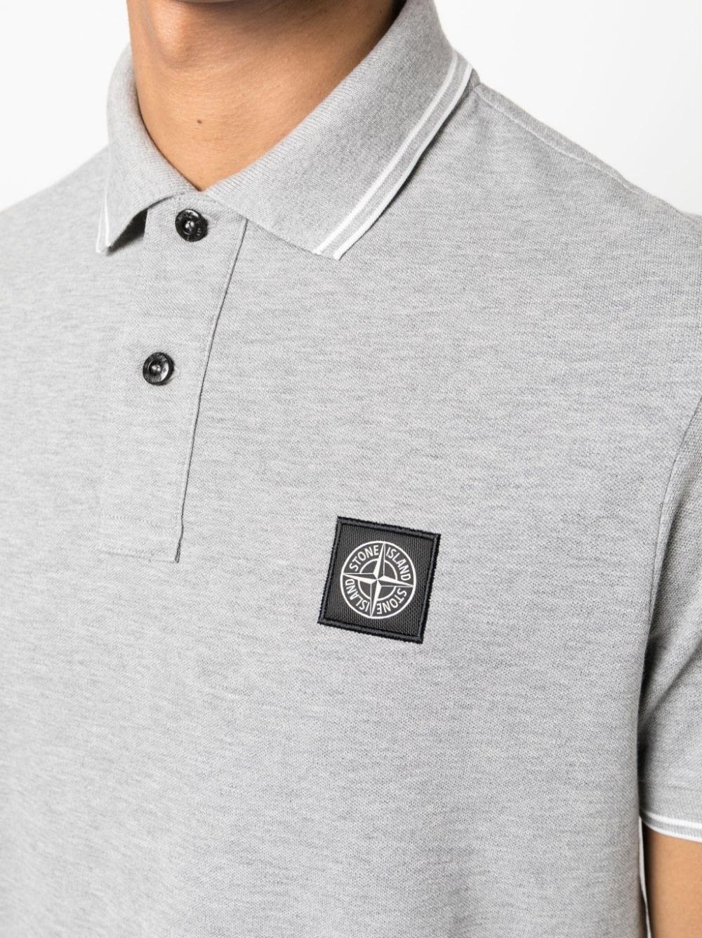 Compass logo-patch short-sleeved polo shirt - 5