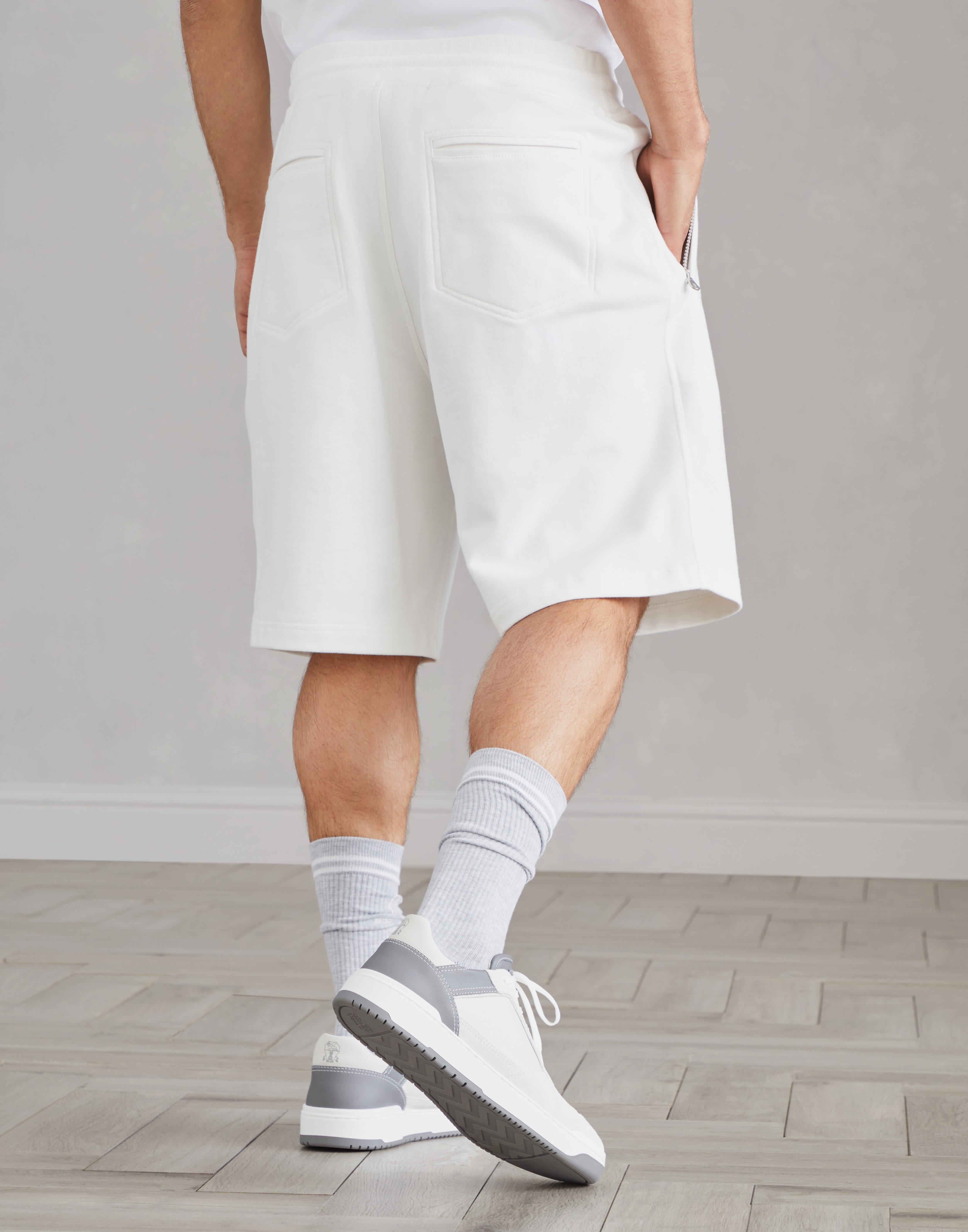 Techno cotton French terry Bermuda shorts with drawstring - 2