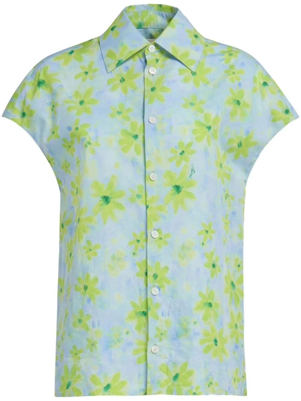 floral-print cotton shirt - 1