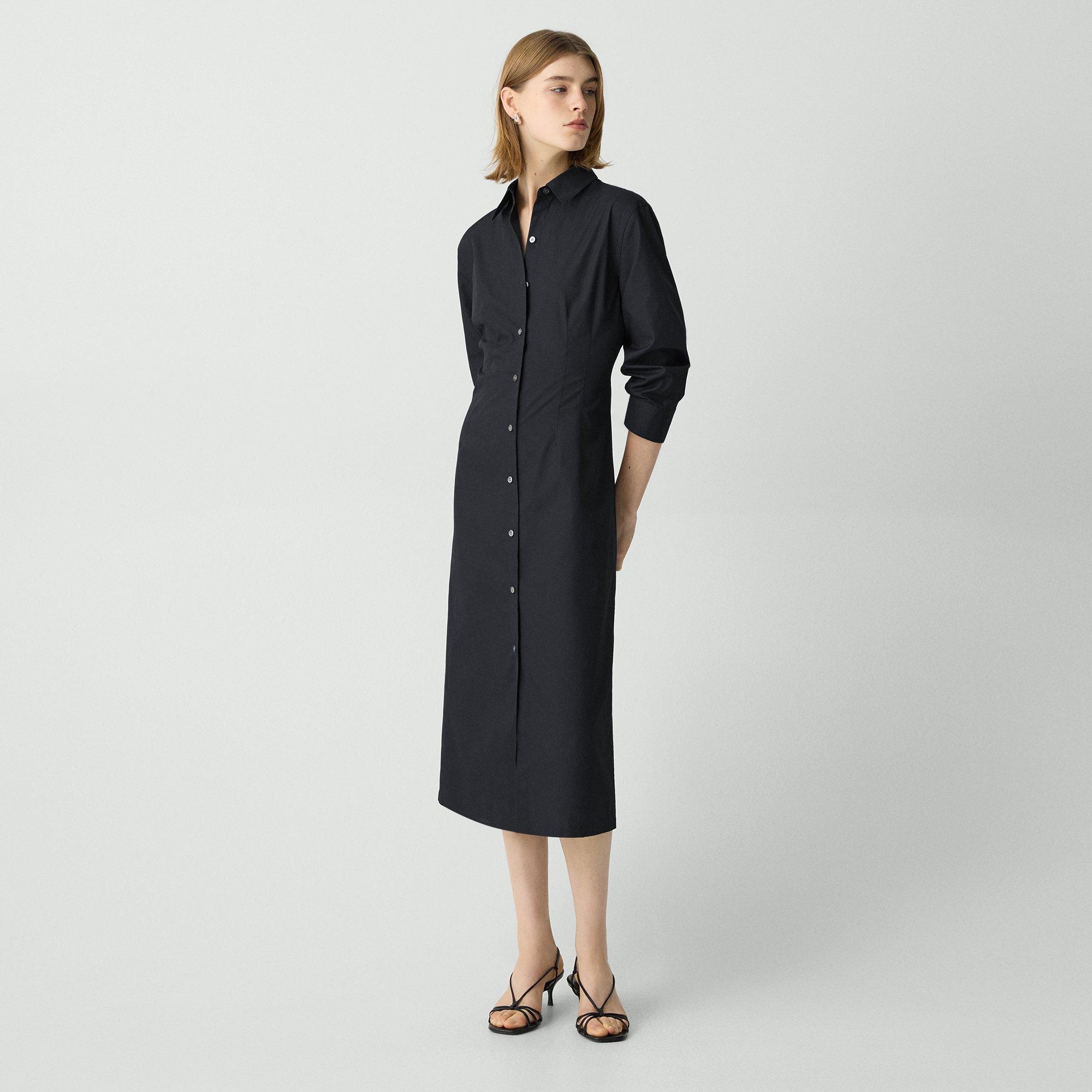 A-Line Midi Dress in Sleek Poplin - 2