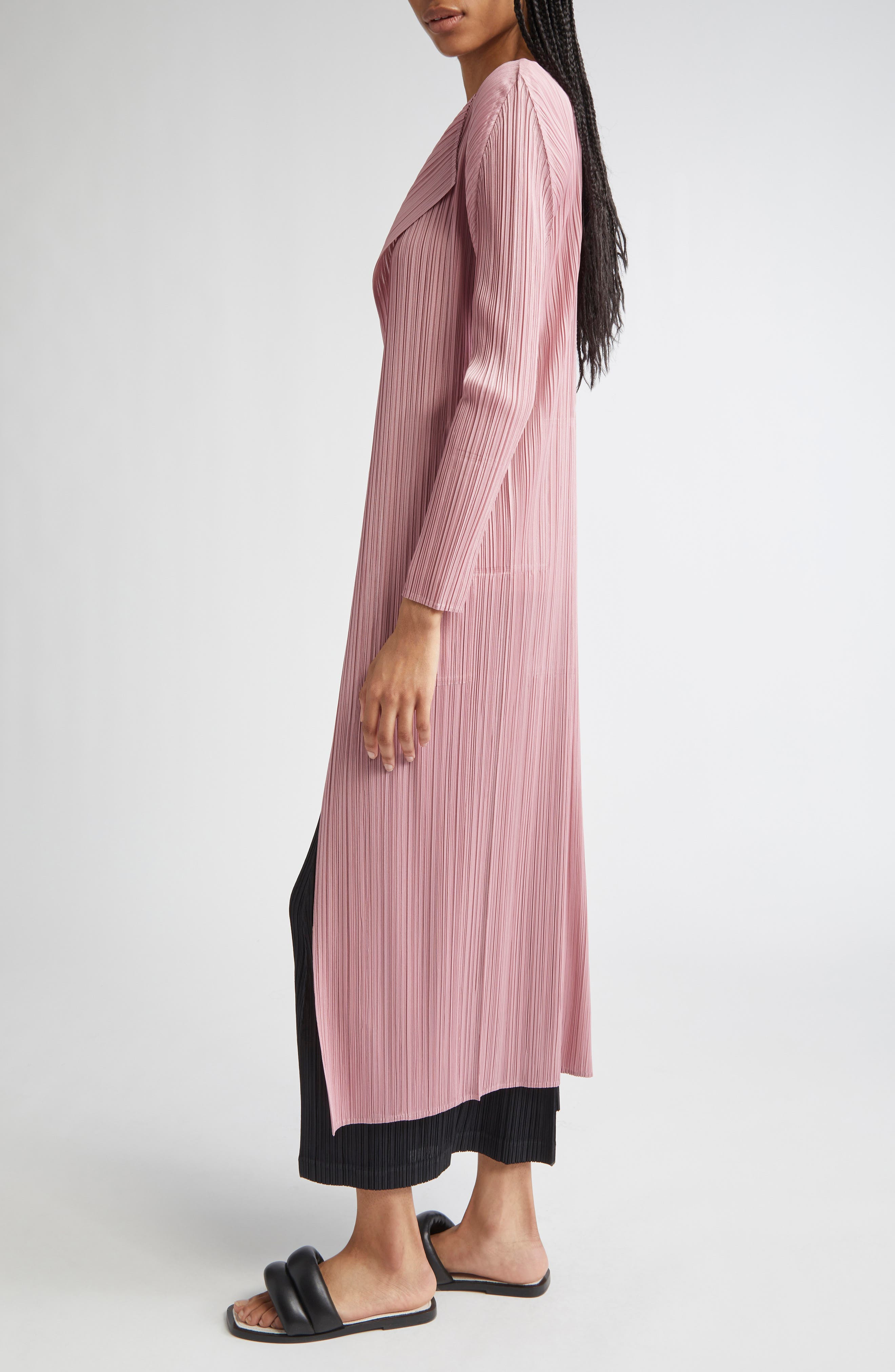 Pleats Please Issey Miyake Monthly Colors September Pleated Coat in Rose Pink at Nordstrom - 4