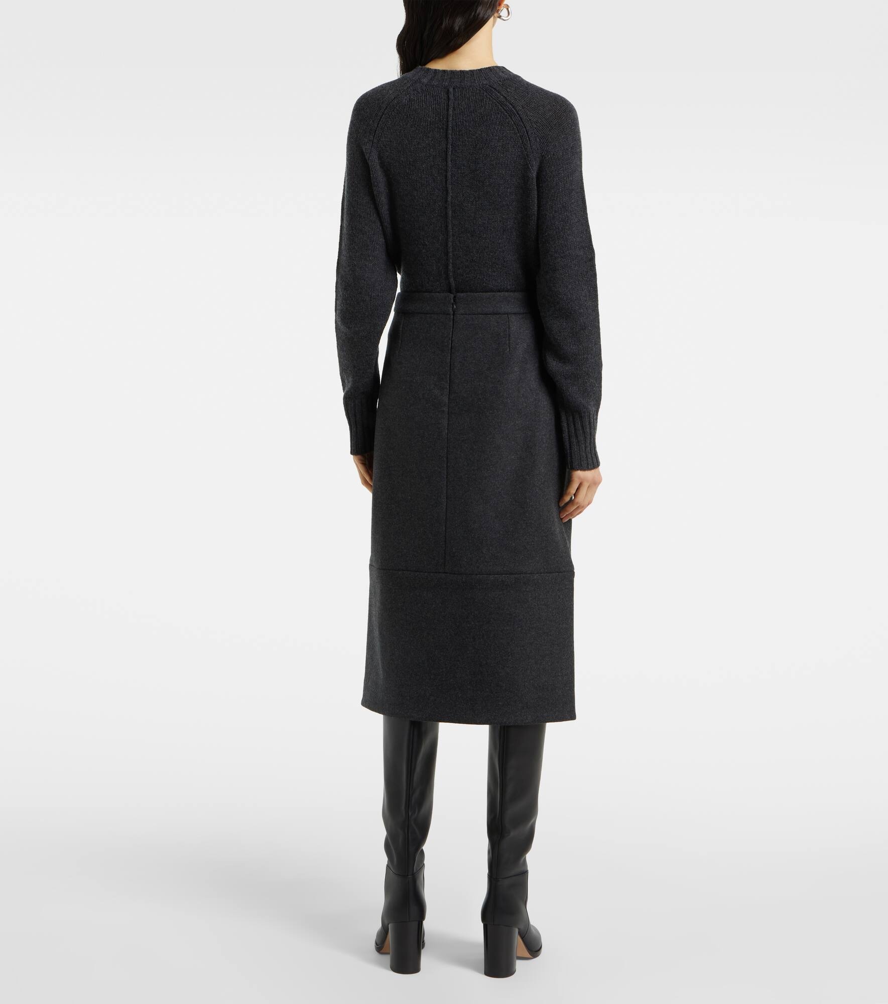 Sequined wool-blend midi skirt - 3