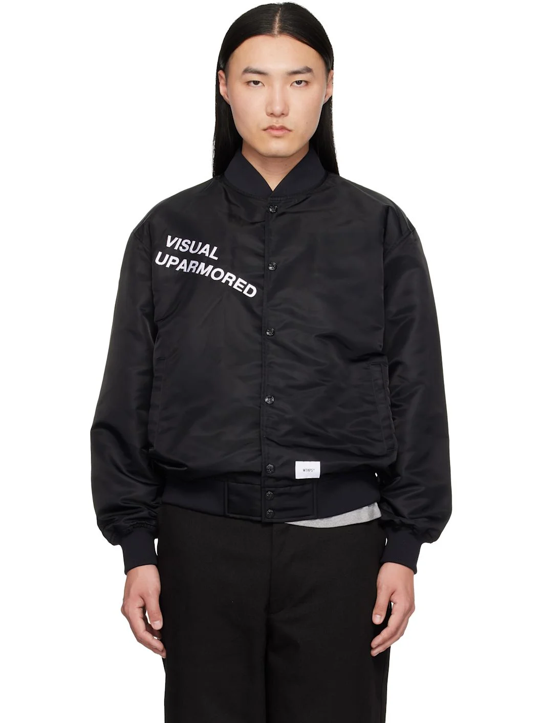 Black 'Team' Varsity Jacket - 1
